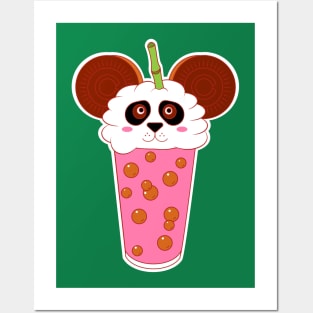 Boba tea panda Posters and Art